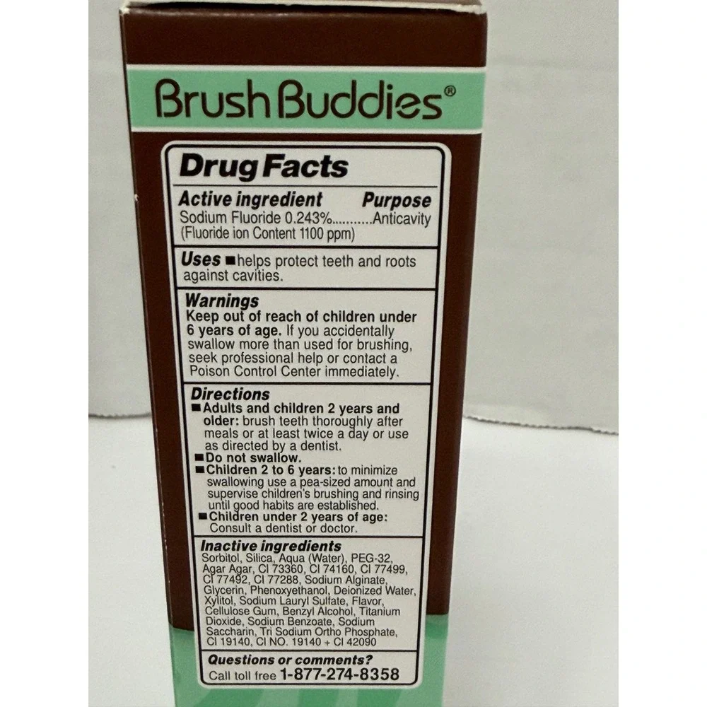 Brush Buddies Mint Chocolate Chip Ice Cream Flavored Toothpaste 3.5 oz 88520